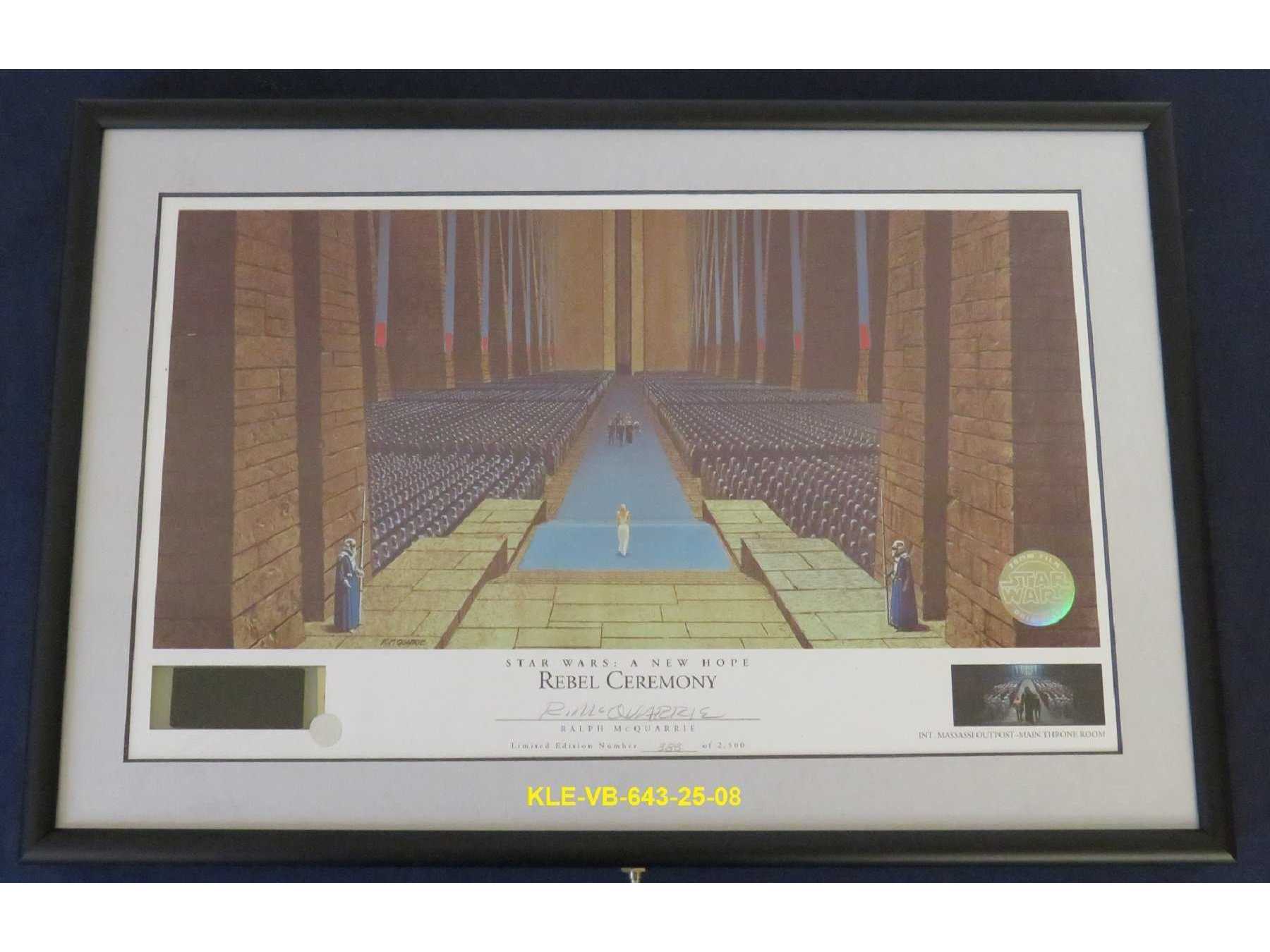 Ralph McQuarrie signierte Star Wars Lithographie „A New Hope“ – „Rebel Ceremony“ (388/2.500)