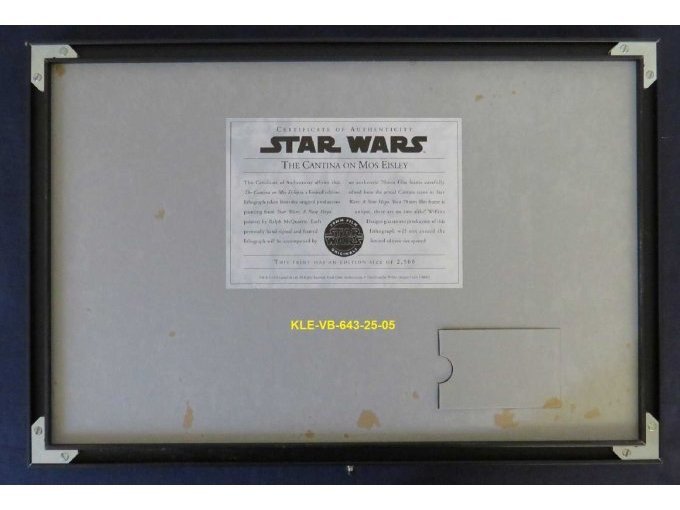 Rückseite mit Zertifikat und Verschmutzungen (Flecken)