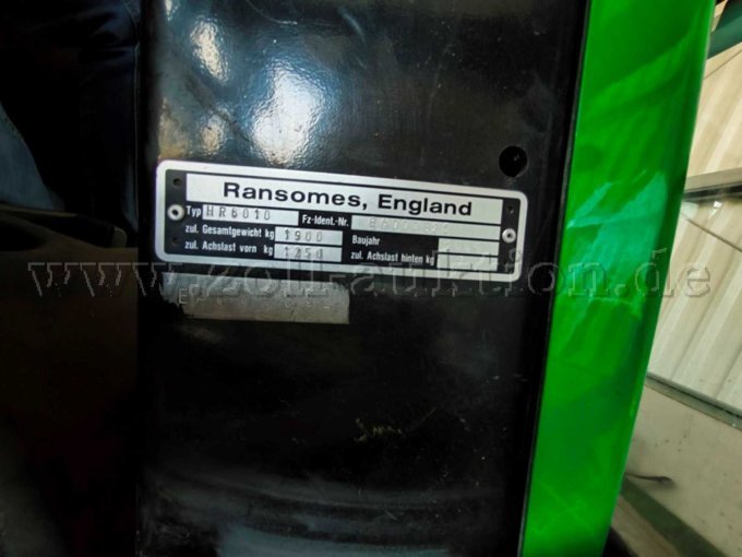 Ransomes HR 6010 Bad Driburg Typenschild Fahrerraum