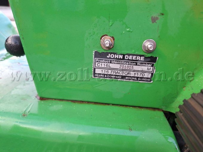 1 Rasentraktor JOHN DEERE 116 – foto 3 – kavel bij Zoll-Auktion, Waldthurn