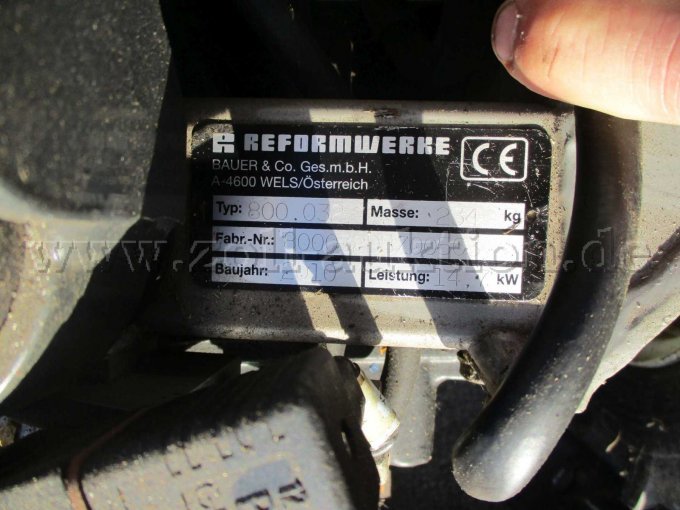 Reform Motormäher M14, Typenschild mit CE-Kennzeichnung