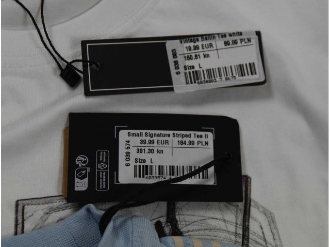 Sicht auf Größen und Preisschilder