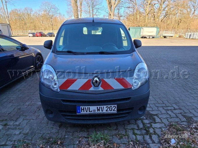 Frontansicht:
Renault Kangoo 1.5 dCi – Baujahr 2013
mit Warnmarkierungen (rot/weiß)