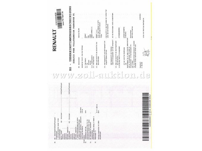 Übereinstimmungsbescheinigung Seite 1