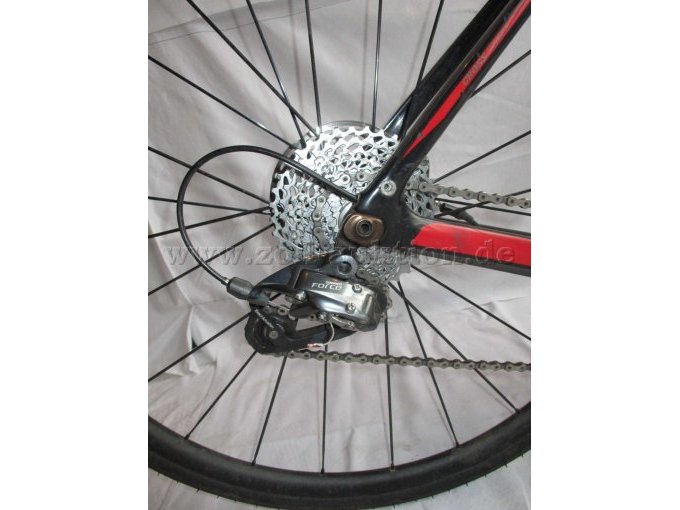 Teilansicht Hinterrad mit Sram Force Schaltwerk