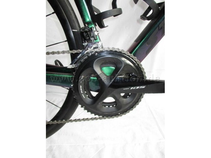 Ansicht Shimano 105 Umwerfer und Kettenblätter