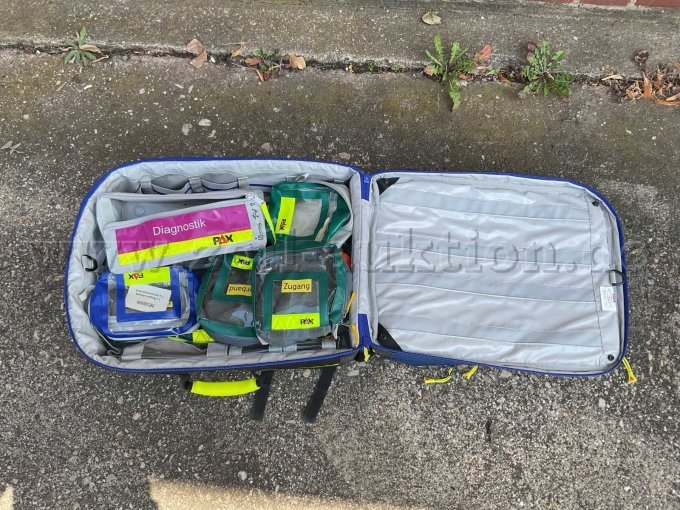 Notfallrucksack offen