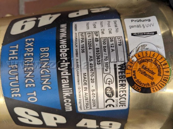 Spreizer Typenschild