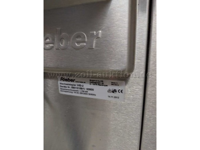 Rieber Wechselstapler WE‑U, Rückansicht Typenschild