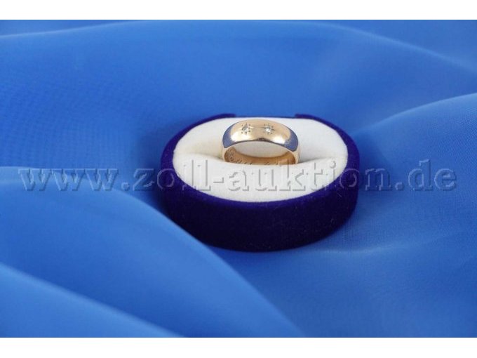 585er Gelbgold Ring mit 2 Brillianten - von oben