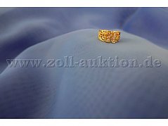 1 Ring 750er Gelbgold mit eine "N" und 8 Steinen - Ansicht von oben