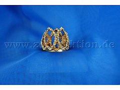 Ring 750er Gold mit einem durchbrochenen, korallenähnlichen Korbdesign - Draufsicht