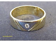 Ring, 750er, gelbgold, teilrhodiniert, 1 Brillant
