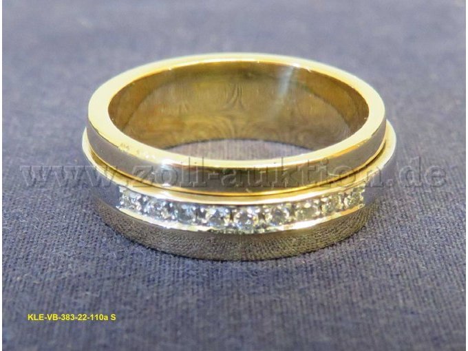 Piaget-Ring, 750er, gelbgold, teilrhodiniert, 9 Brillanten