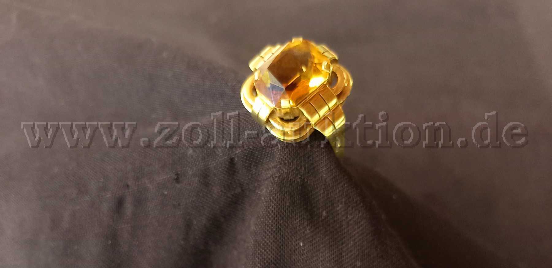 1 Ring mit Citrin ca. 4,5 ct. RW: 55 585er Gelbgold