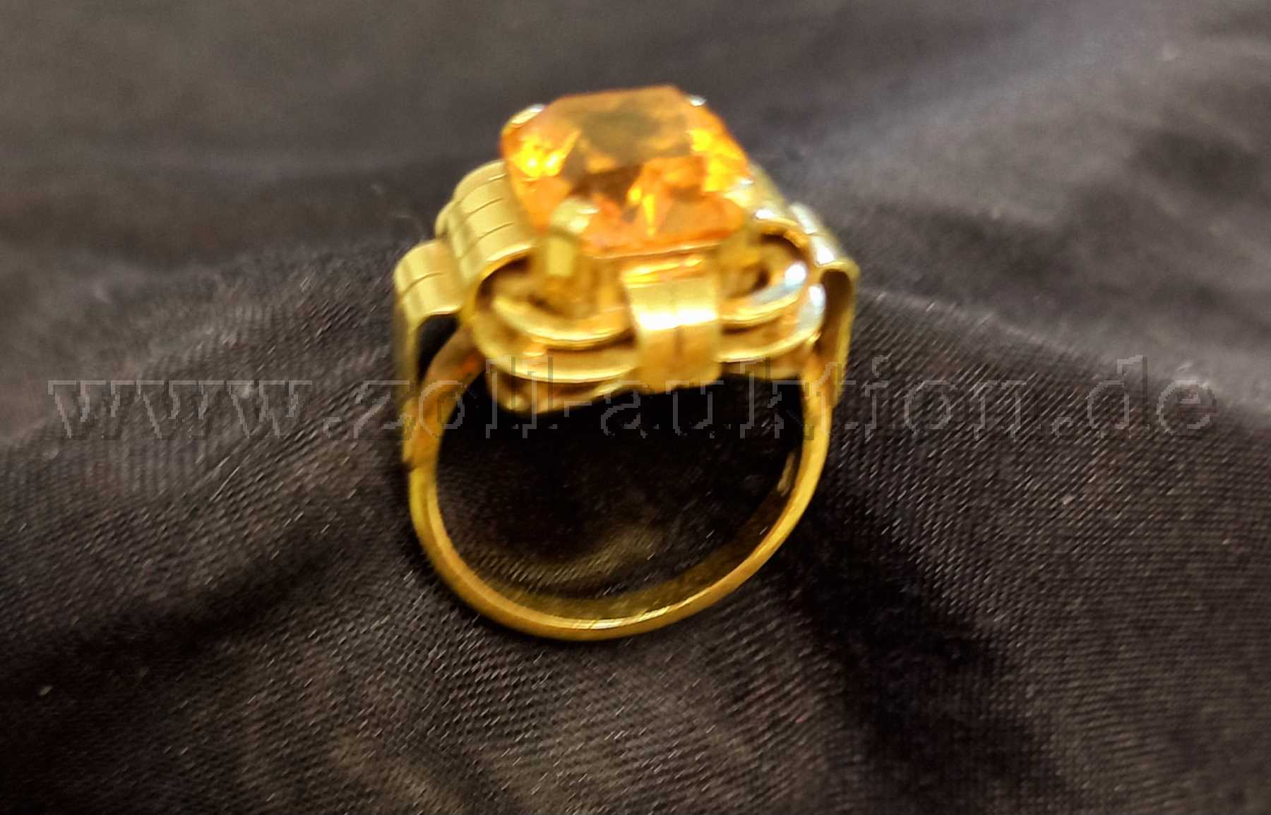 1 Ring mit Citrin ca. 4,5 ct. RW: 55 585er Gelbgold