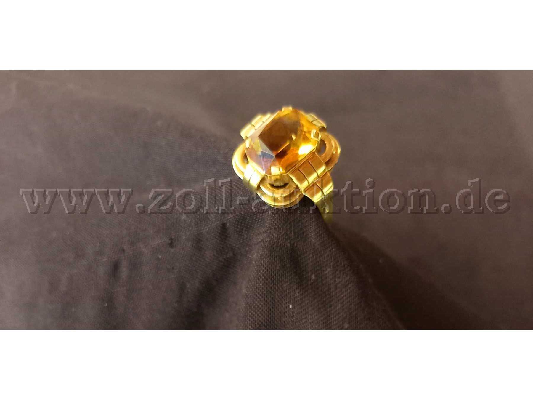 1 Ring mit Citrin ca. 4,5 ct. RW: 55 585er Gelbgold