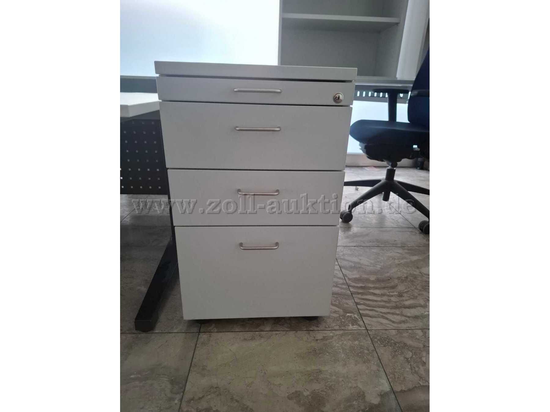 Frontansicht Rollcontainer, 4 Fächer, abschließbar