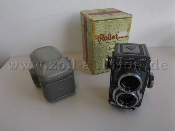 Rolleiflex mit Karton und Schutzhülle