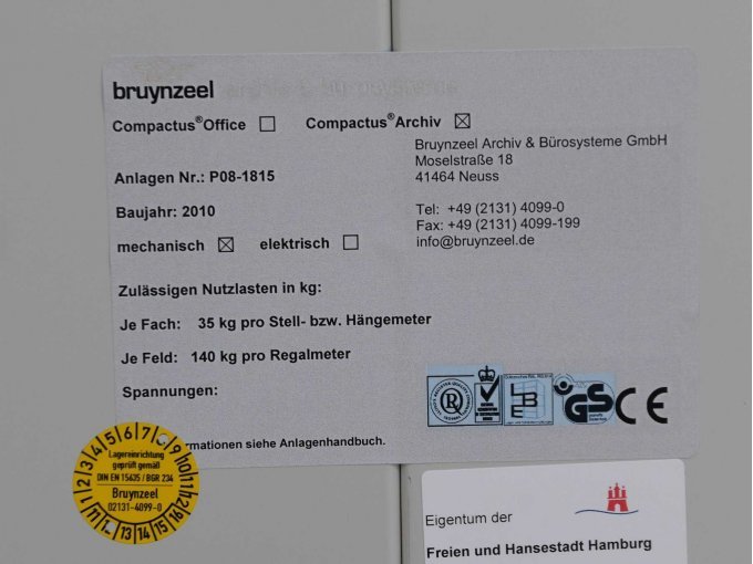 Sicht auf das Typenschild