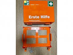 Erste Hilfe Koffer mit Wandhalterung und Befestigungsmaterial