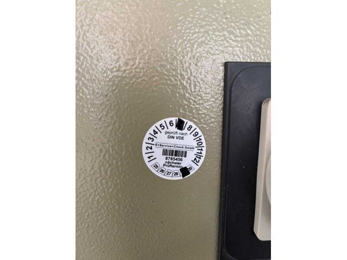 Elektroprüfung für ortsfeste Geräte, nächster Prüftermin: Juli 2029