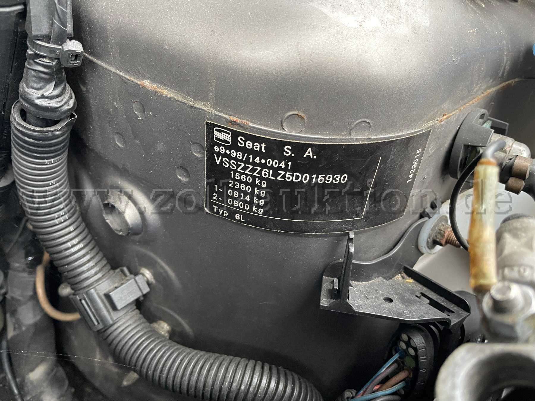 Detailaufnahme VIN-Plakette