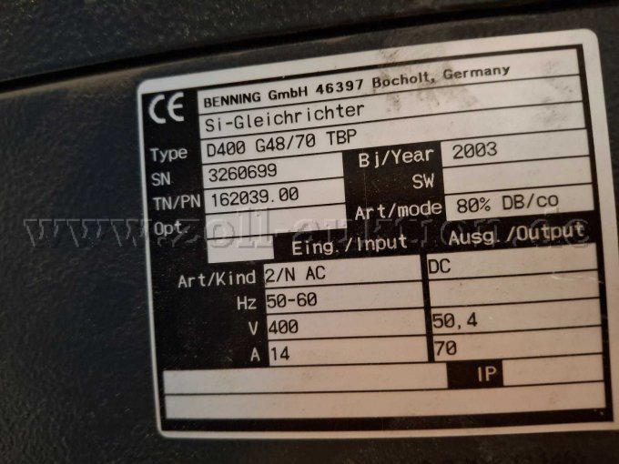 Typenschild Ladegerät