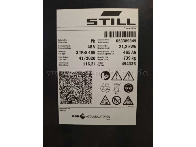 Typenschild Batterie