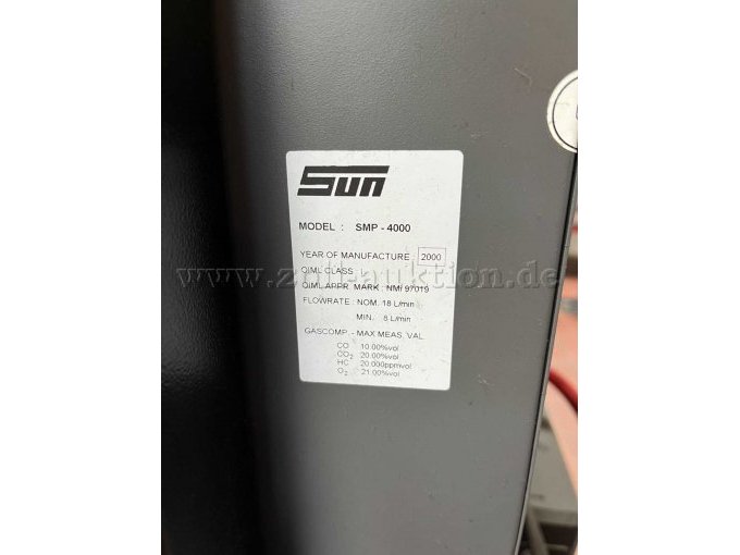 SUN SMP 4000 Motortester - Ansicht Typschild