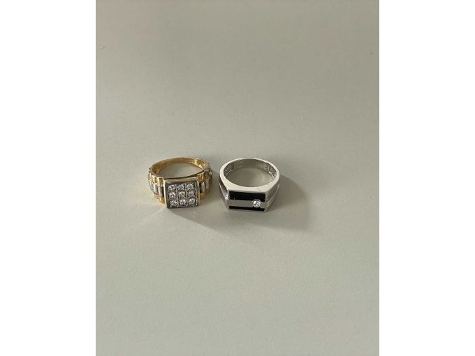 vergoldeter Ring und Silberring