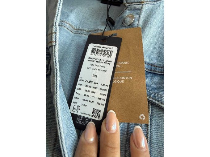 Details zur Jeansjacke blau