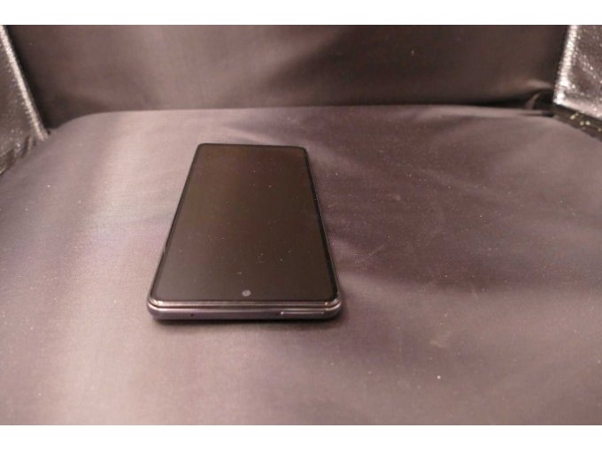 Samsung A52 5G (SM-A526B), 128 GB, Displayansicht mit oberer Umrandung im Liegen, SIM-Kartenslot