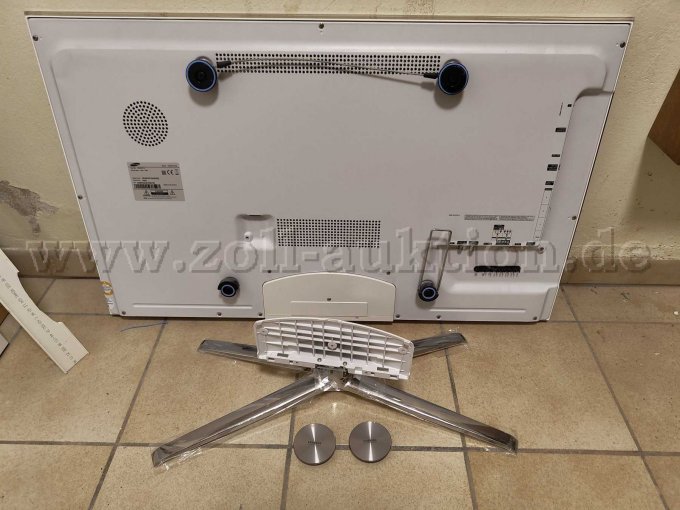 Monitor Rückseite mit Standfuss und Wandhalterung