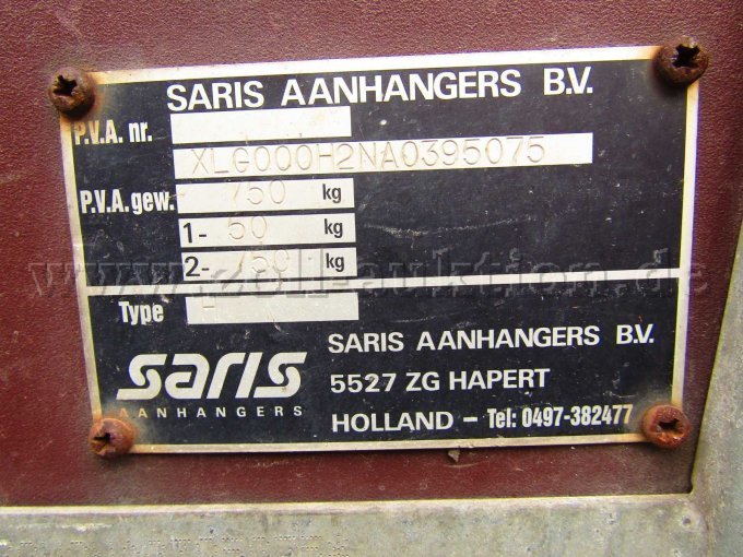 1 Saris H250 Anhänger 750kg – foto 7 – kavel bij Zoll-Auktion, Marl