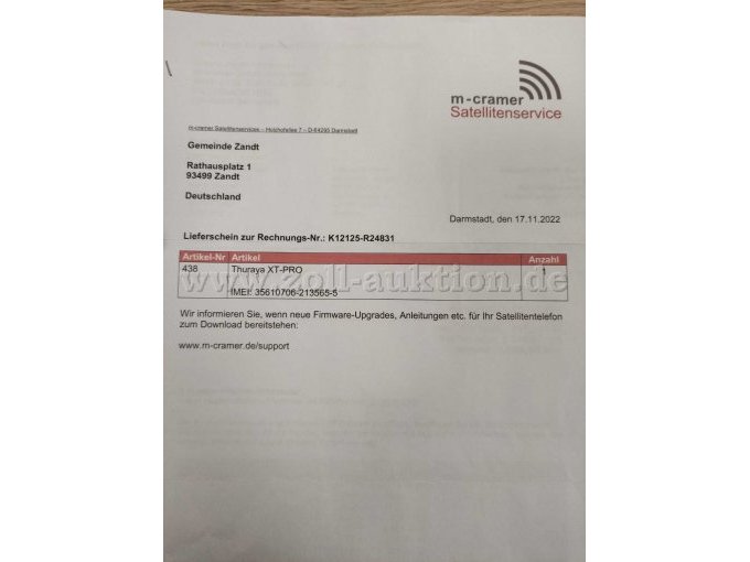 Lieferschein aus Erwerb