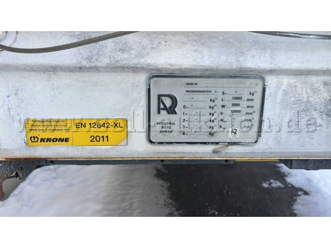 Sattelauflieger Typenschild