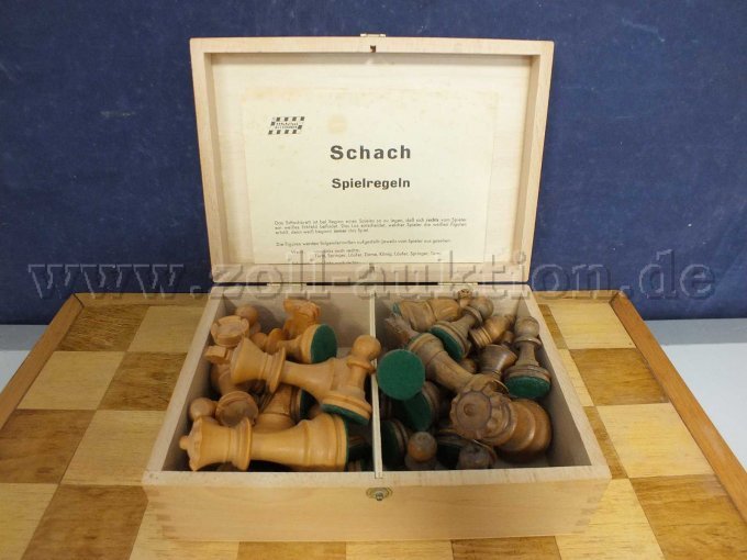 Zubehör Aufbewahrungskiste mit Schachfiguren und Spieleanleitung