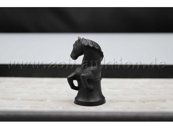 Schachfigur aus schwarzem Onyx, Springer