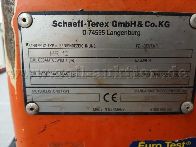 Schaeff HR 12 Typenschild