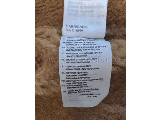 Detailansicht Herstelleretikett