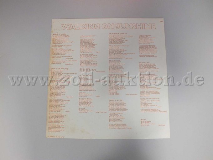 Originalposter zur LP "Walking On Sunshine", Vorderseite mit Beschädigungen