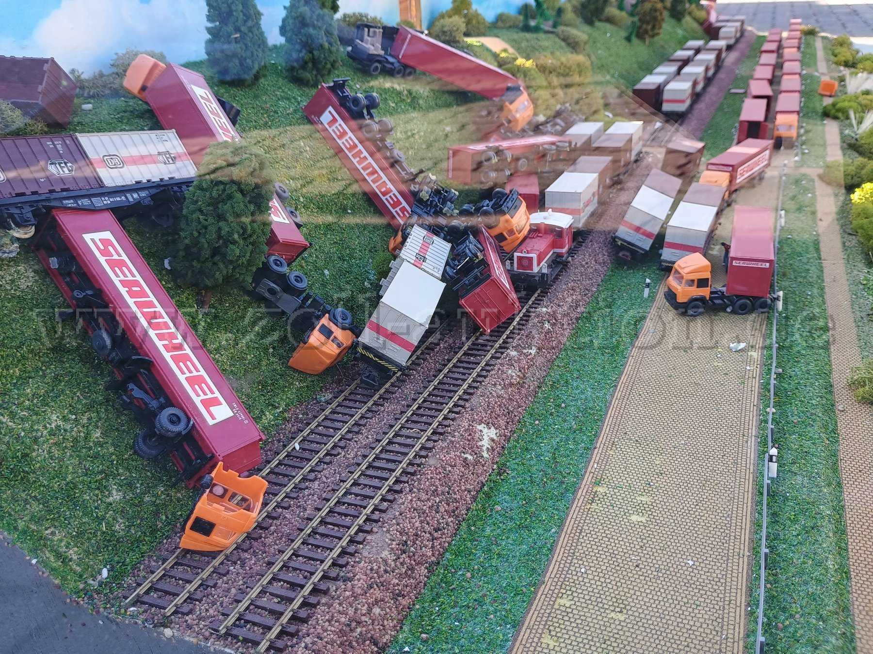 Ansicht gelöste Befestigung der Fahrzeuge