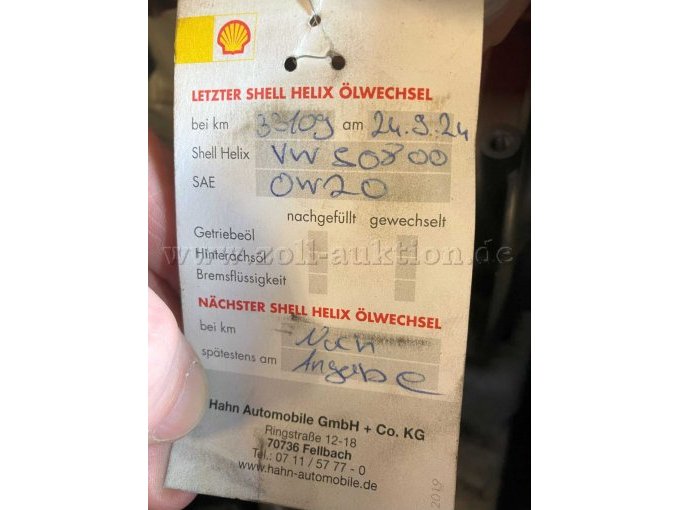 Ölzettel Motorraum
