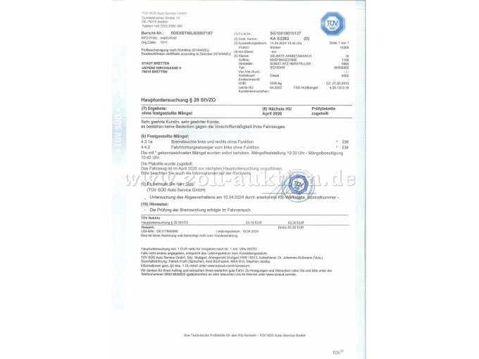 TÜV-Bericht