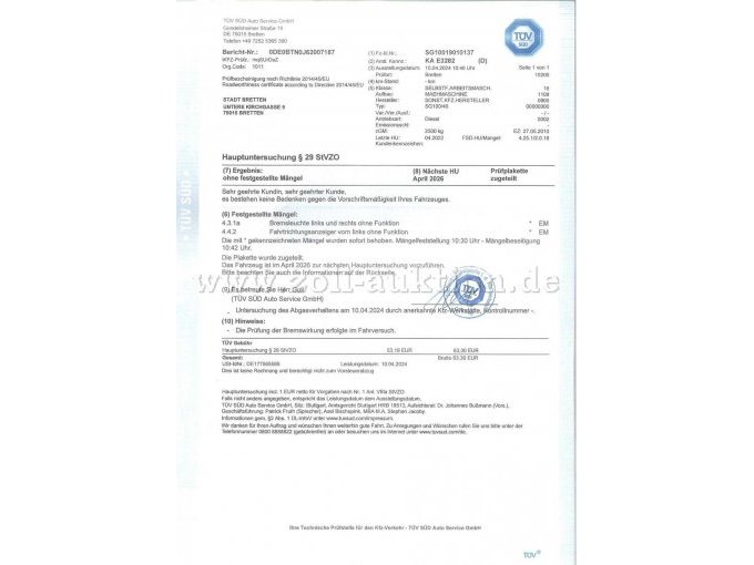 TÜV-Bericht