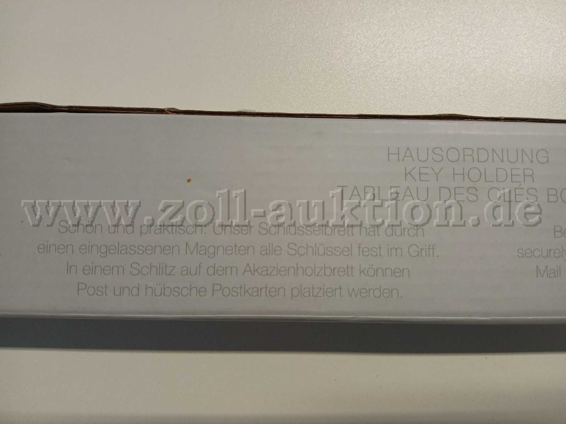 Schlüsselbrett mit Beschreibung