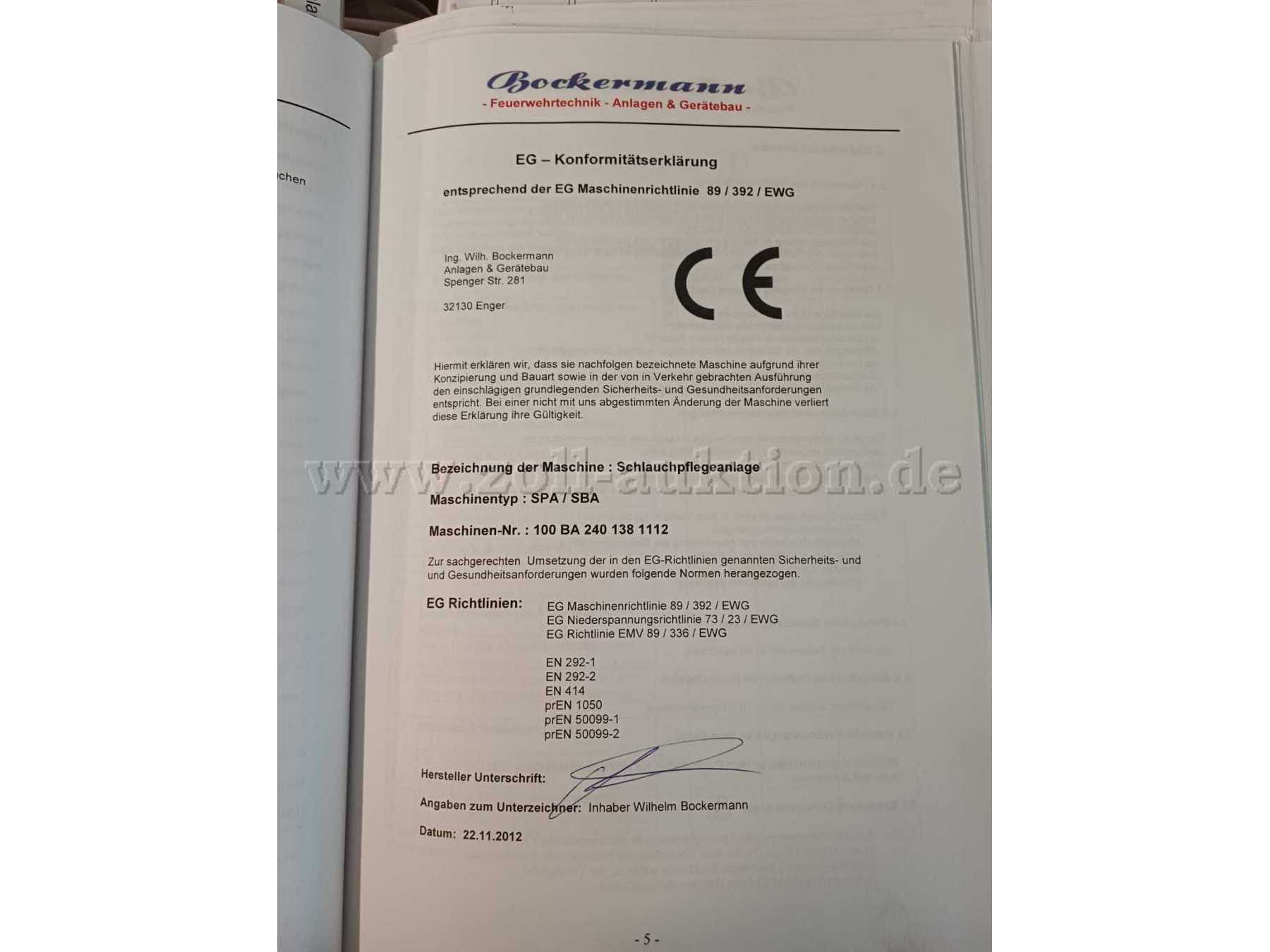 EG-Konformitätserklärung (CE-Kennzeichnung)