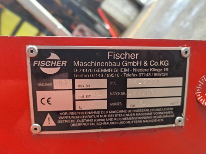 Schlegelmäher Fischer Typenschild