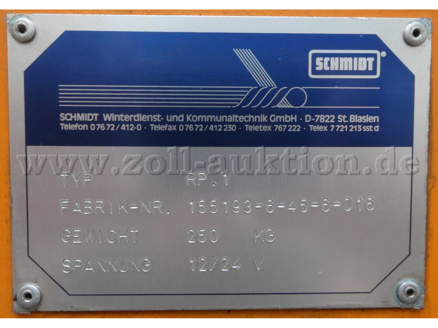 1 Schmidt Leitpfostenwaschgerät RP.1, gebraucht: Detailansicht Typenschild